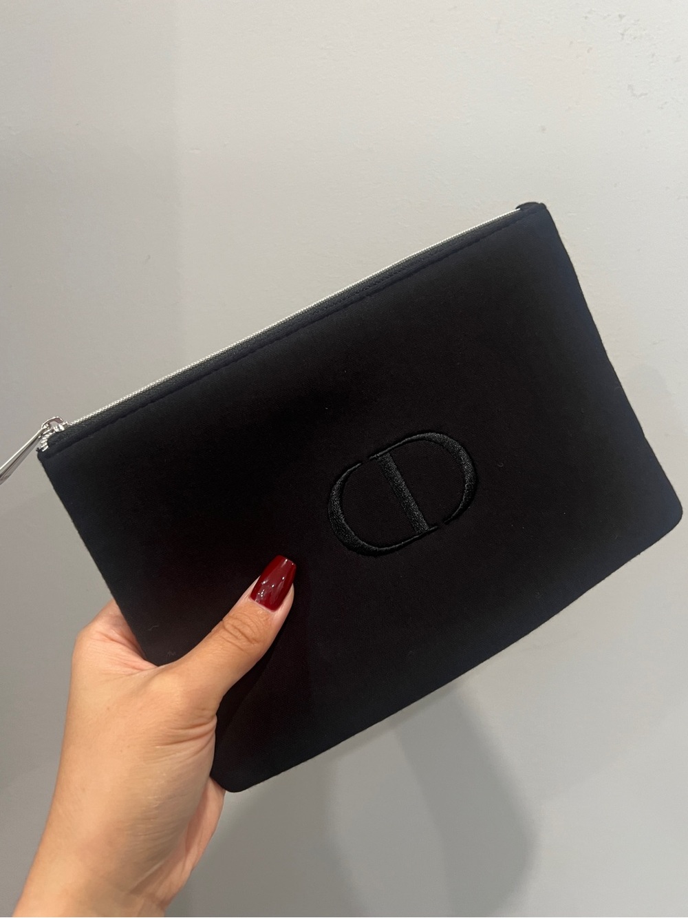 Brand NEW zippered Dior black GWP pouch with embroidered logo